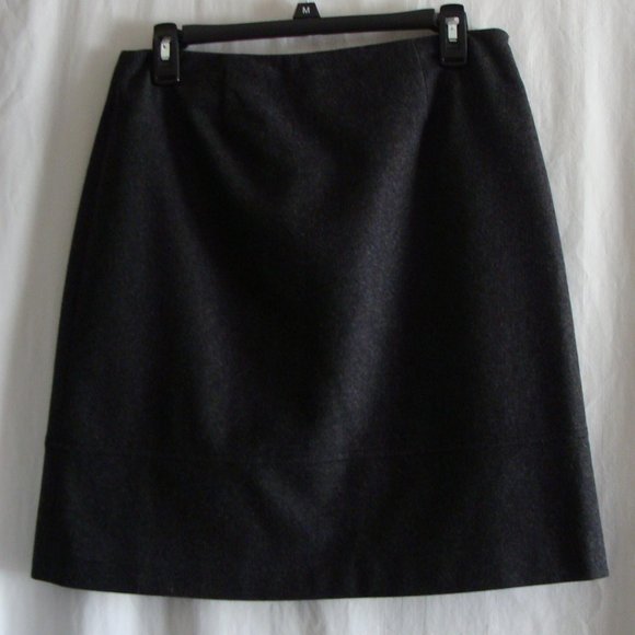 J CREW Dark Gray FELTED WOOL Blend Skirt Sz 8 - Picture 1 of 5